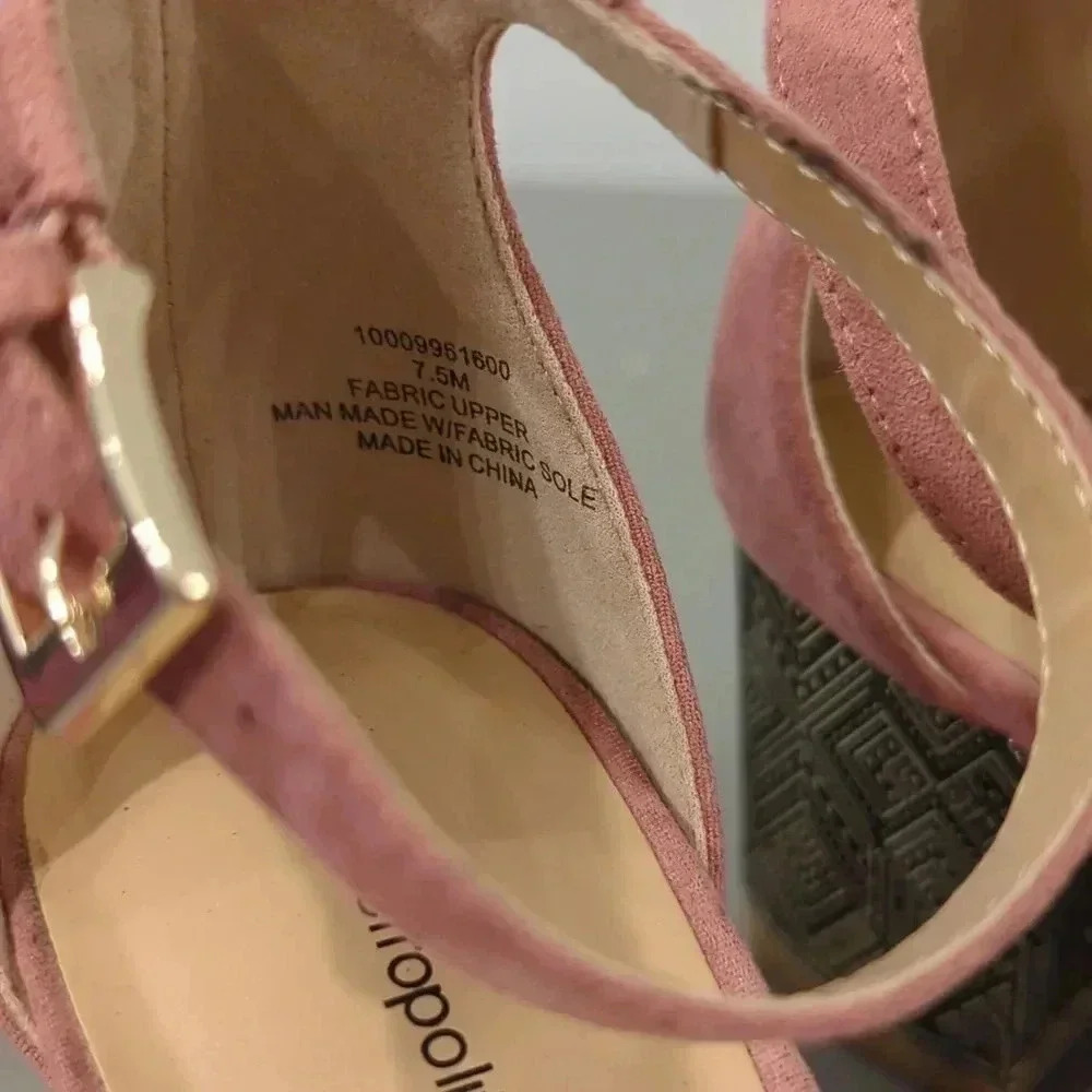 Pink Block Heel Sandals size 7.5 - Picture 6 of 9